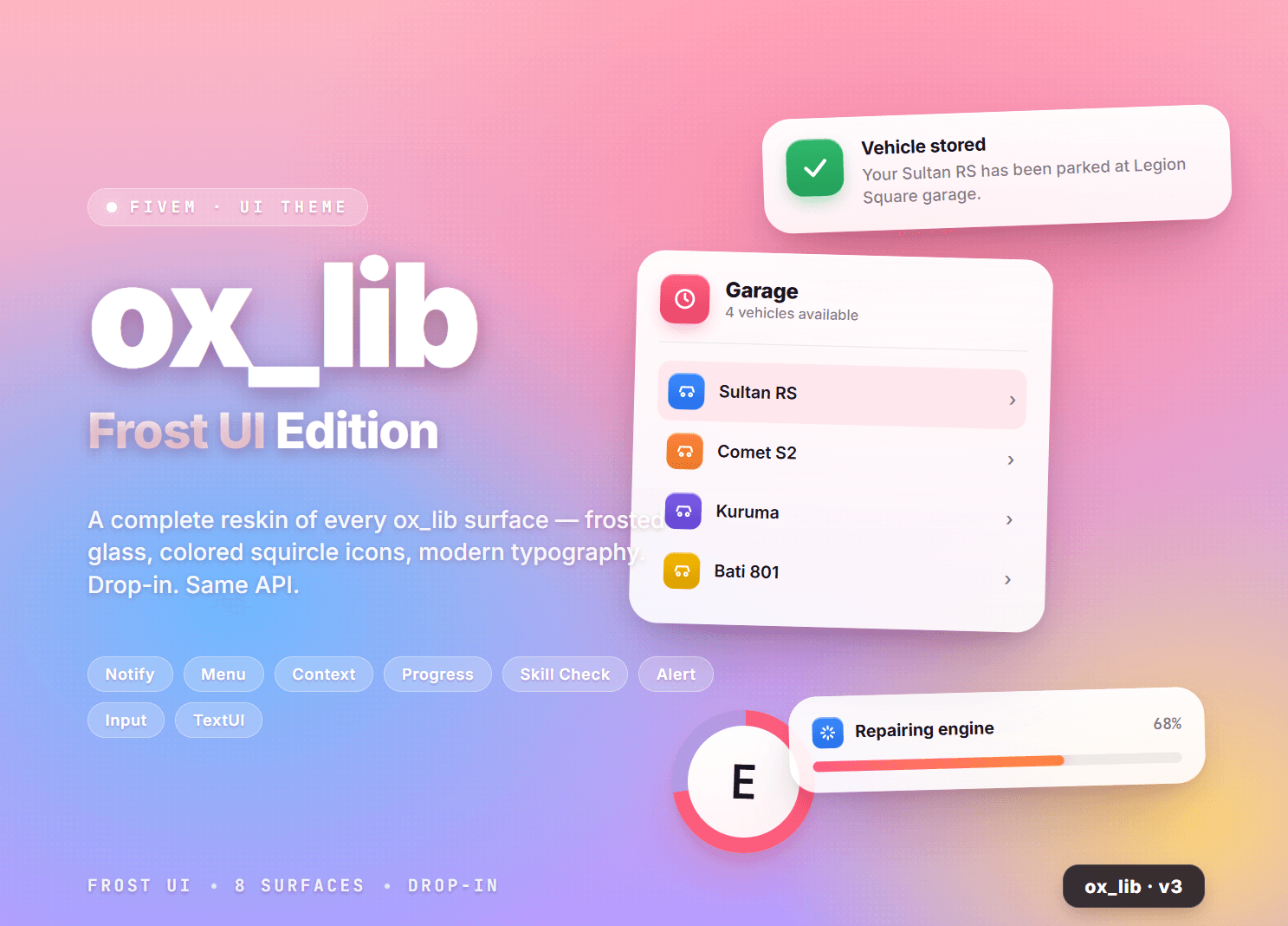 Ox Lib Frost UI Style (QBX/QBCore/ESX)